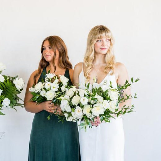 Emerald and Cream Full DIY Bridal and 4-5 Bridesmaid Bouquets